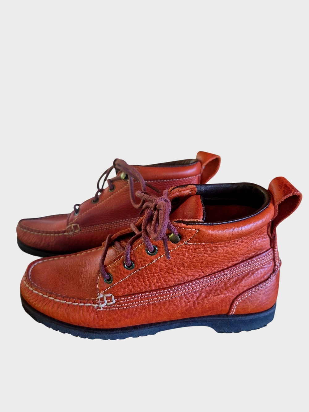 Eddie Bauer Women's CHUKKA Tan/Brown Leather Lace-Up Mid Top Casual Boots 7.5M - Picture 2 of 9